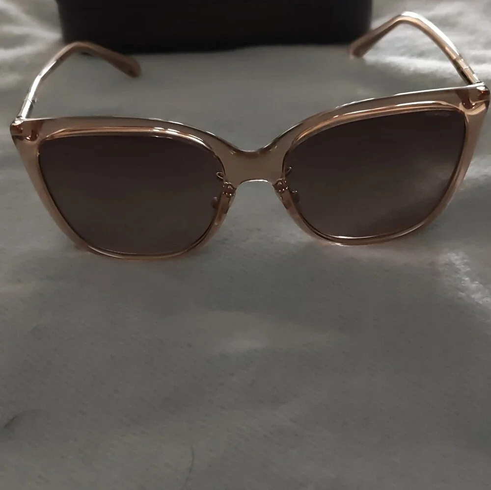 Coach HC 816 Women Square Oversized Sunglasses Brown Frame Brown Gradient UV400